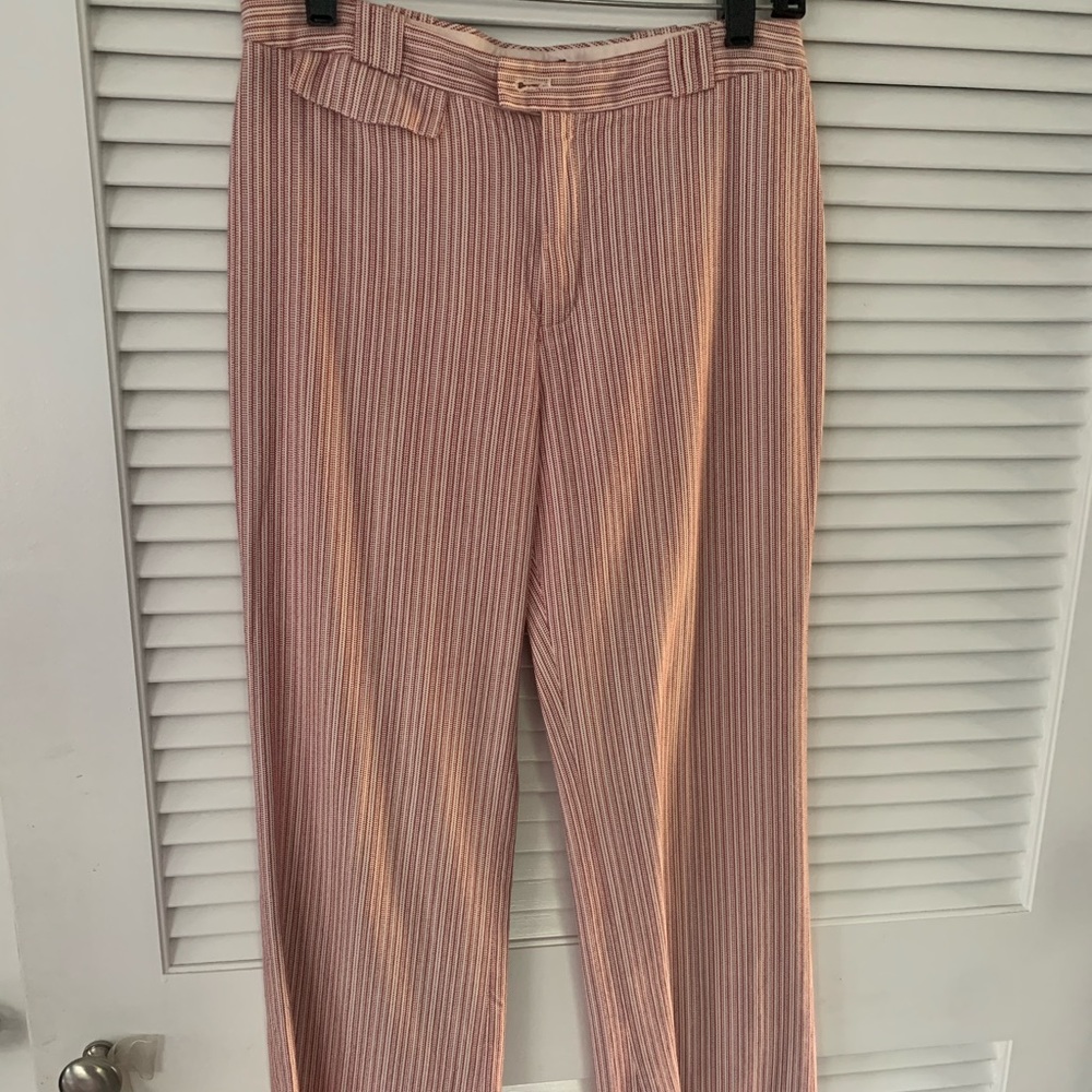 Banana Republic Pink & White Striped Trousers